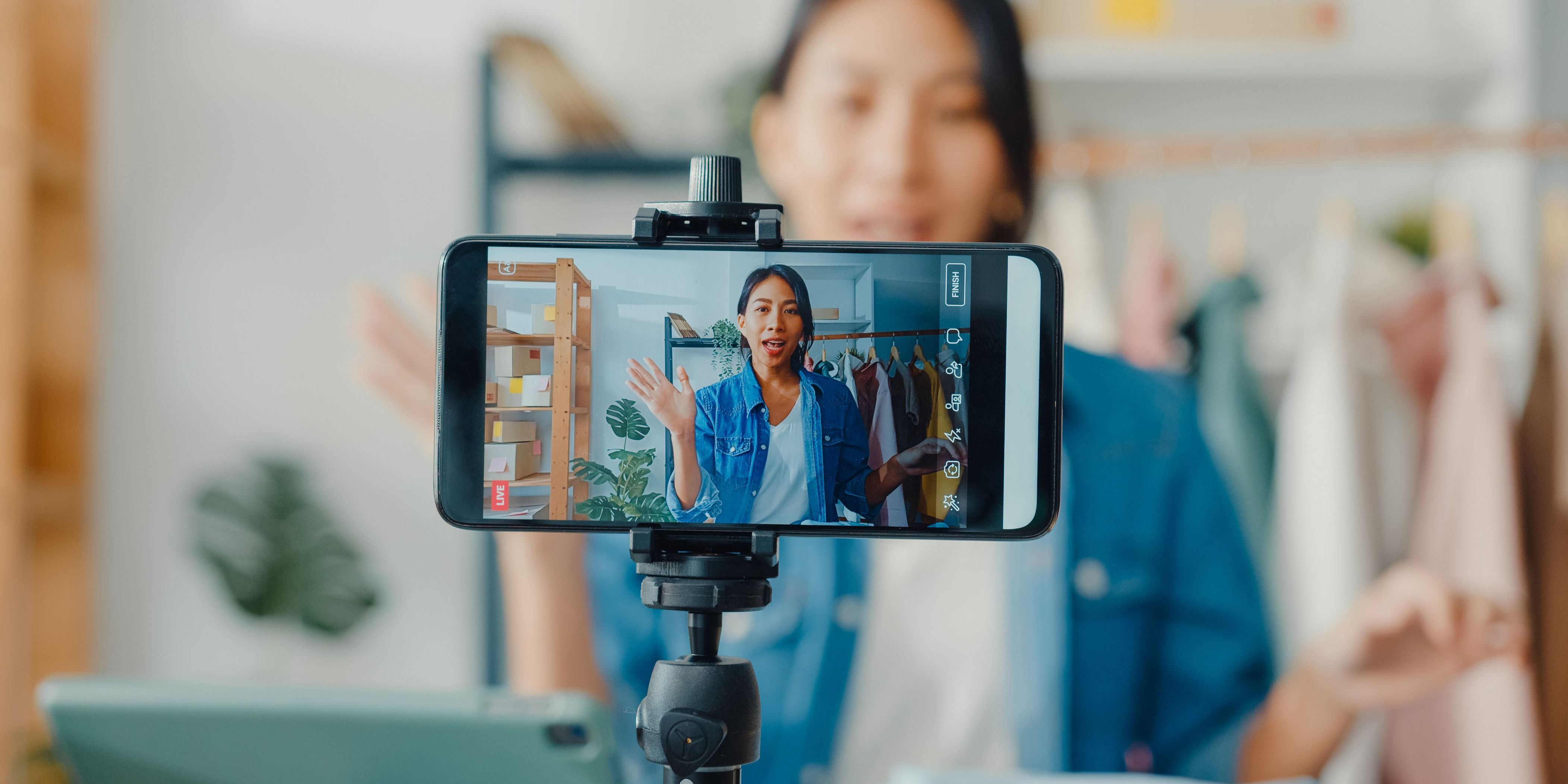 A live streamer broadcasting video content over the internet.