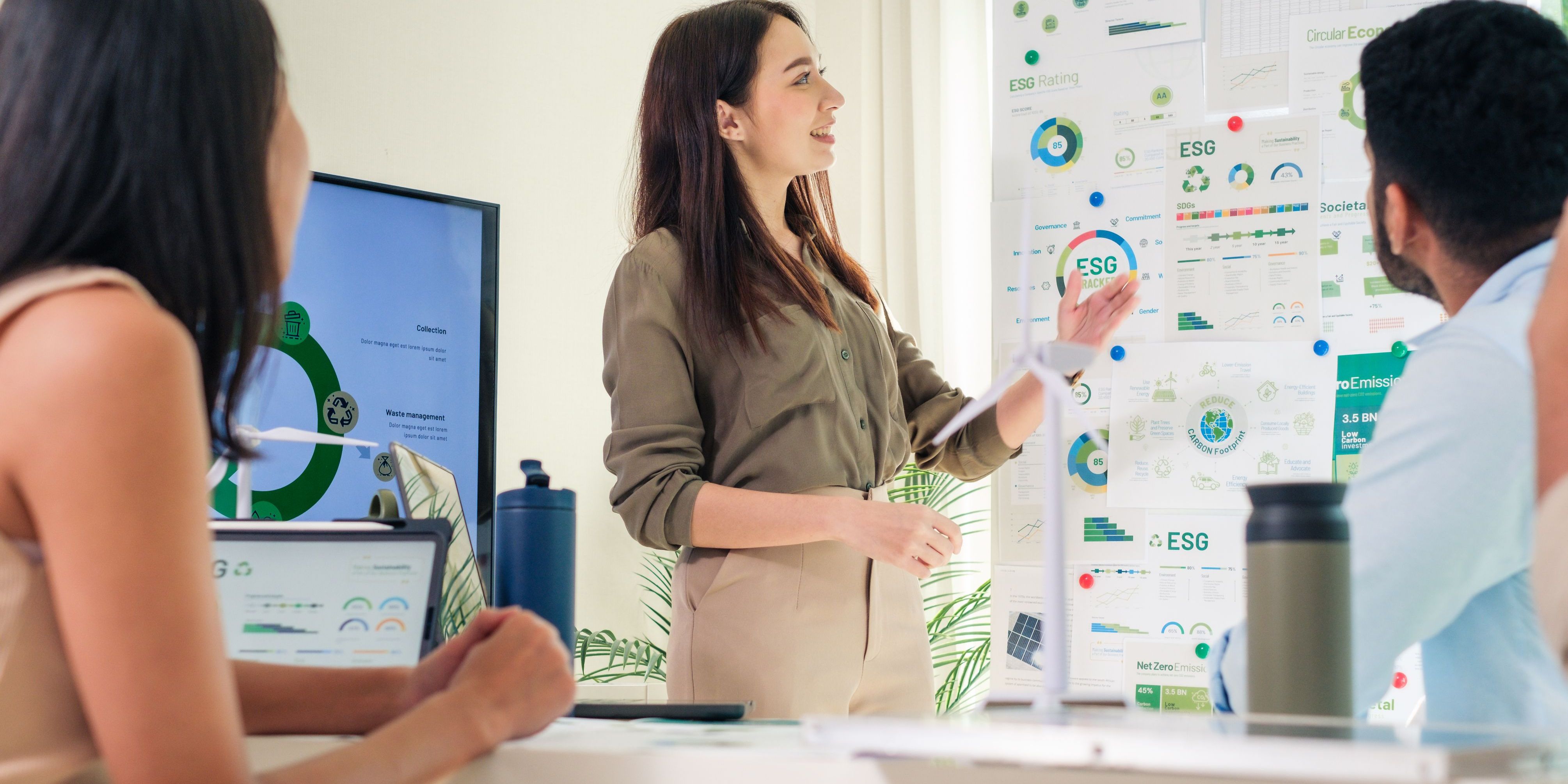 A corporate entrepreneur giving a presentation.