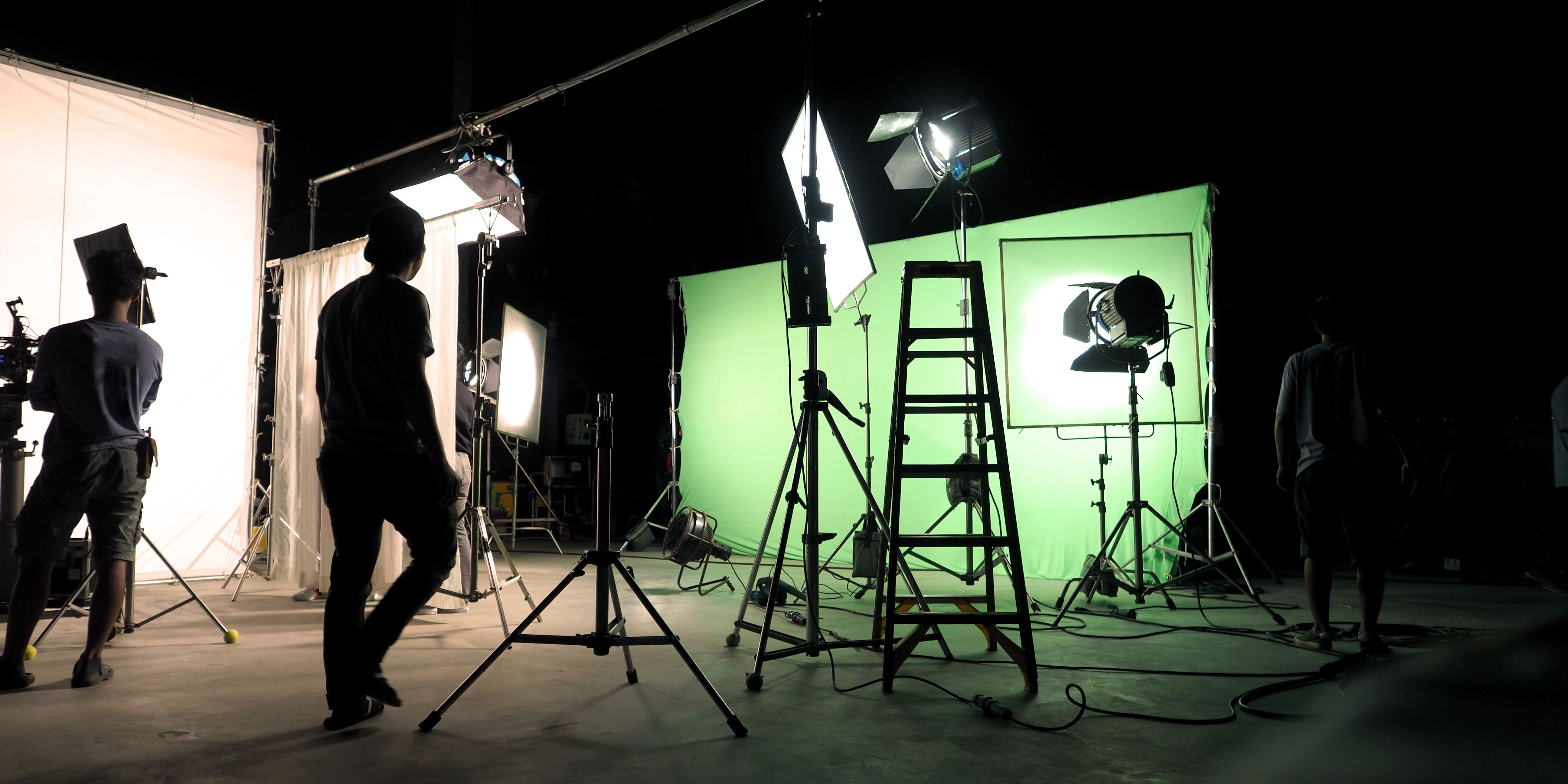 A production designer working on a movie set.