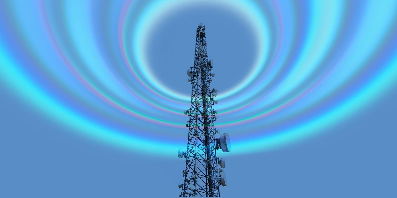 Antenna tower depicting the work of radio frequency engineers.