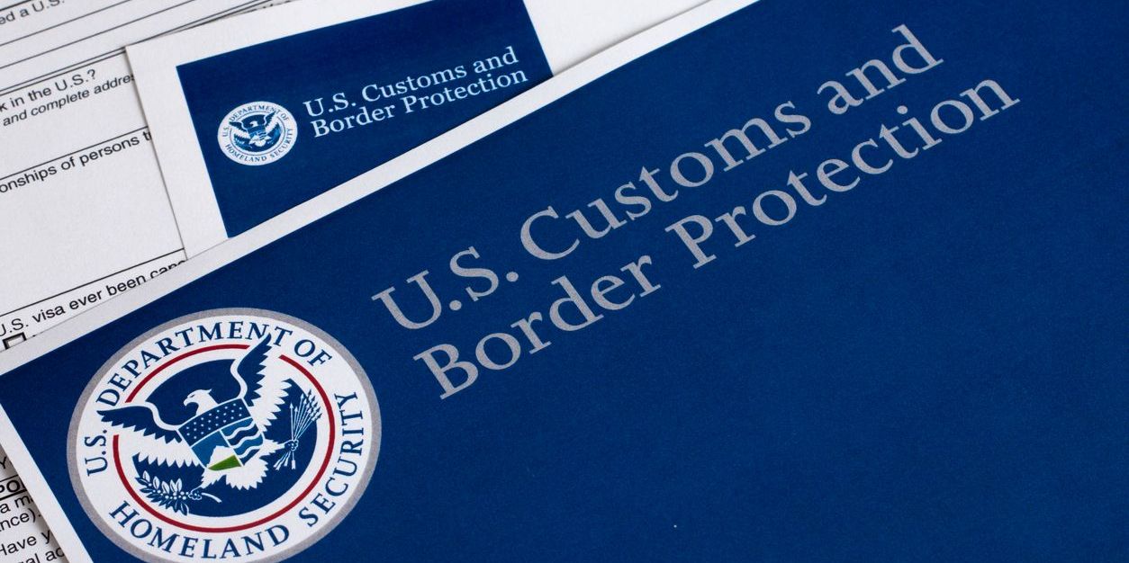 A US Customs and Border Protection form from Homeland Security.