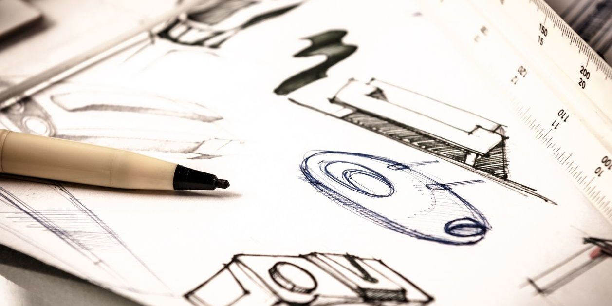 Idea sketch of a product designer.