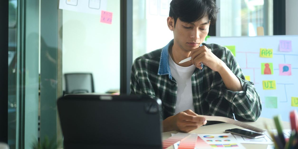 An interactive media designer working on a usable and engaging design.