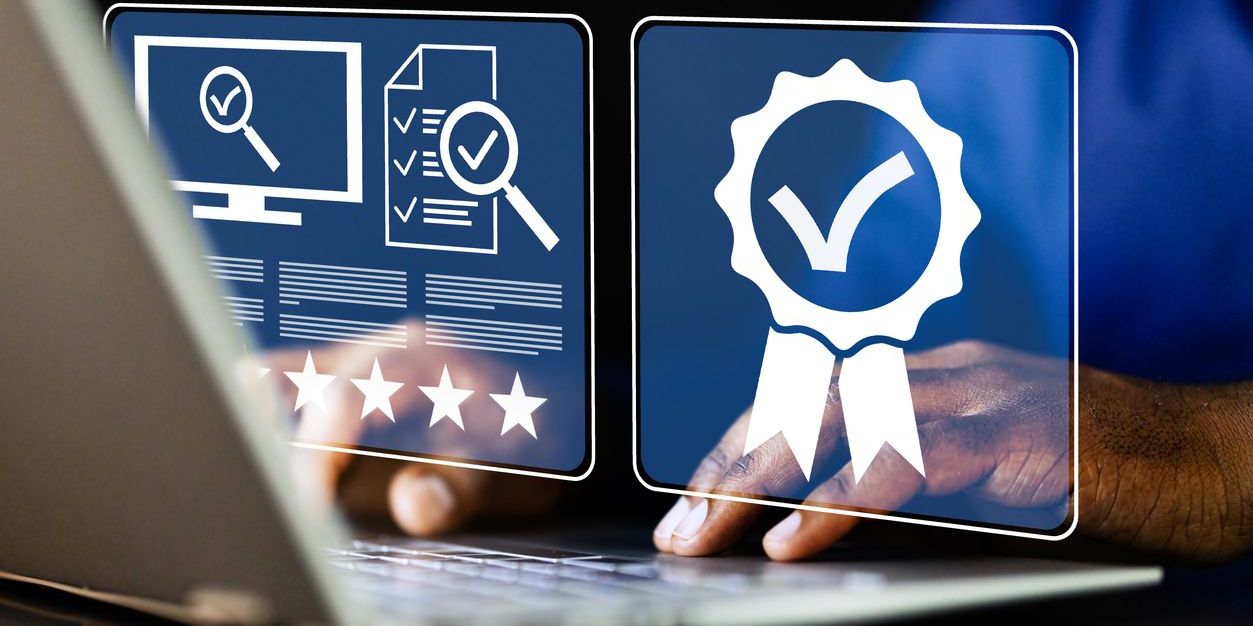 Concept of a QA tester working on the computer.