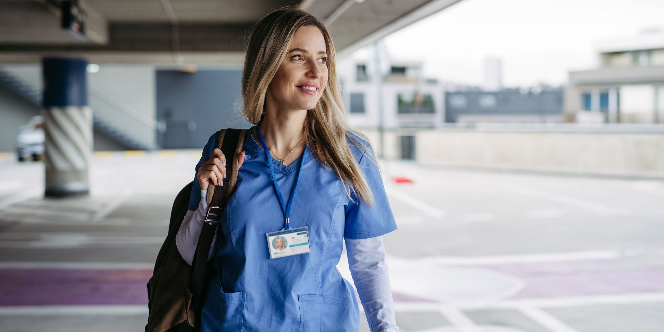 A travel nurse going to her short-term assignment.