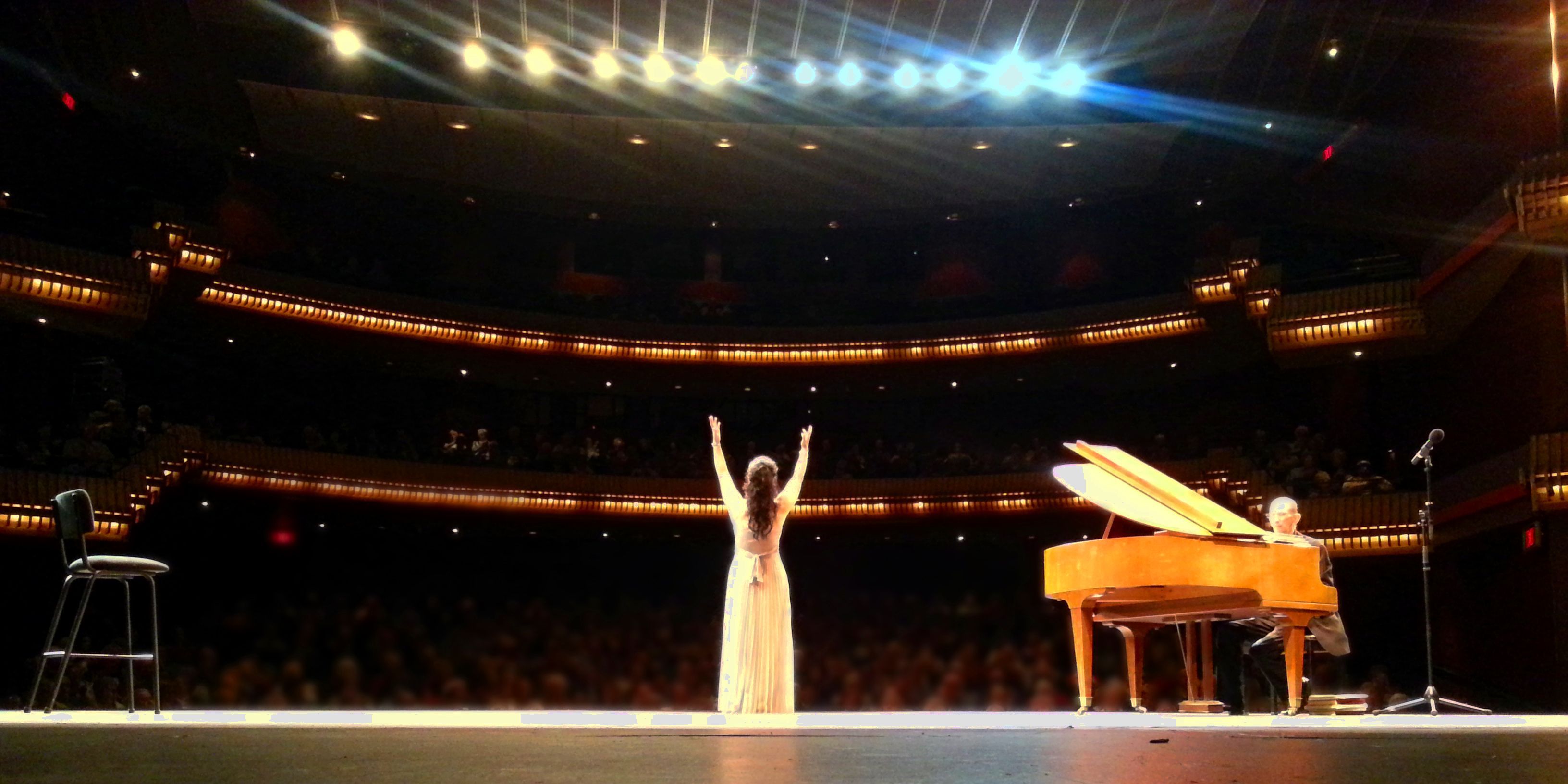 An opera singer on stage.