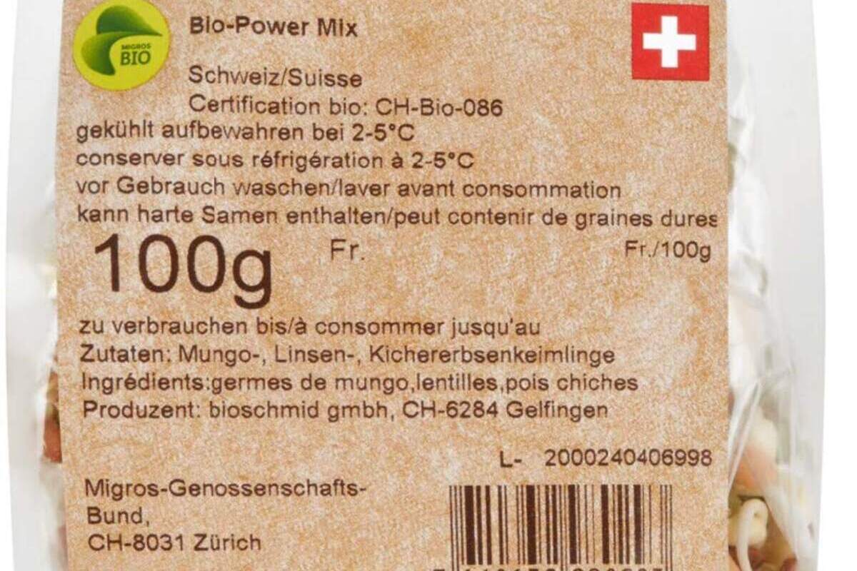 Rückruf von Migros – Bio-Power Mix mit Salmonellen belastet