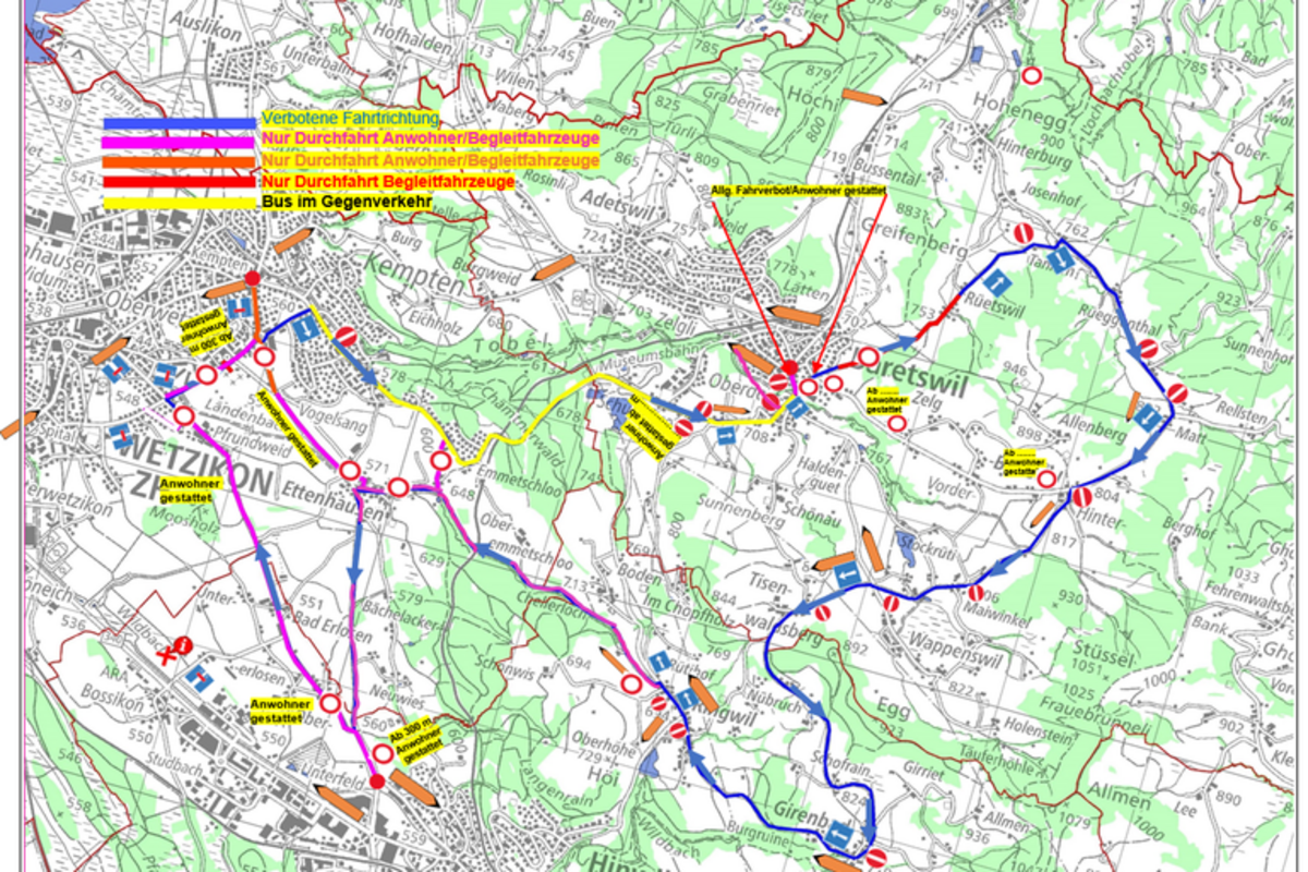 Verkehrseinschränkungen in Wetzikon ZH während Rad-Schweizermeisterschaften 