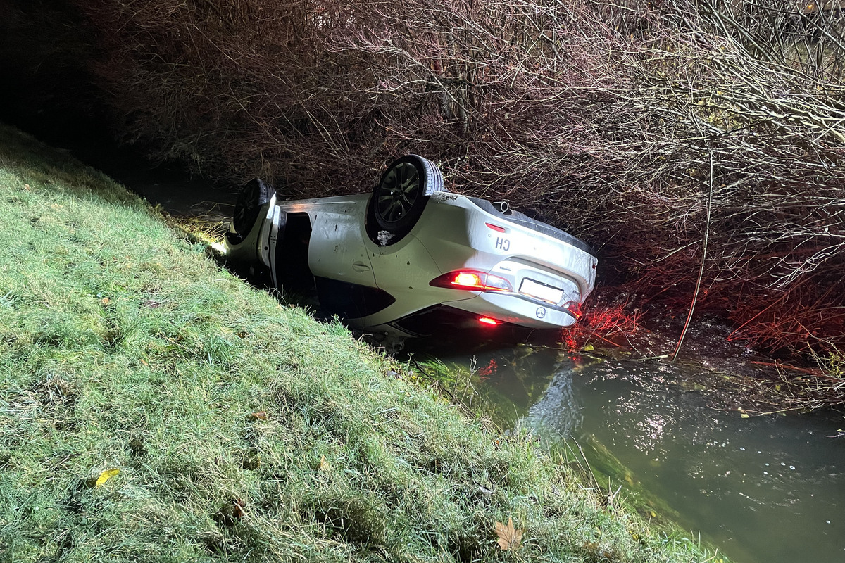 Balterswil TG - Trunkenheitsfahrt endet im Bach