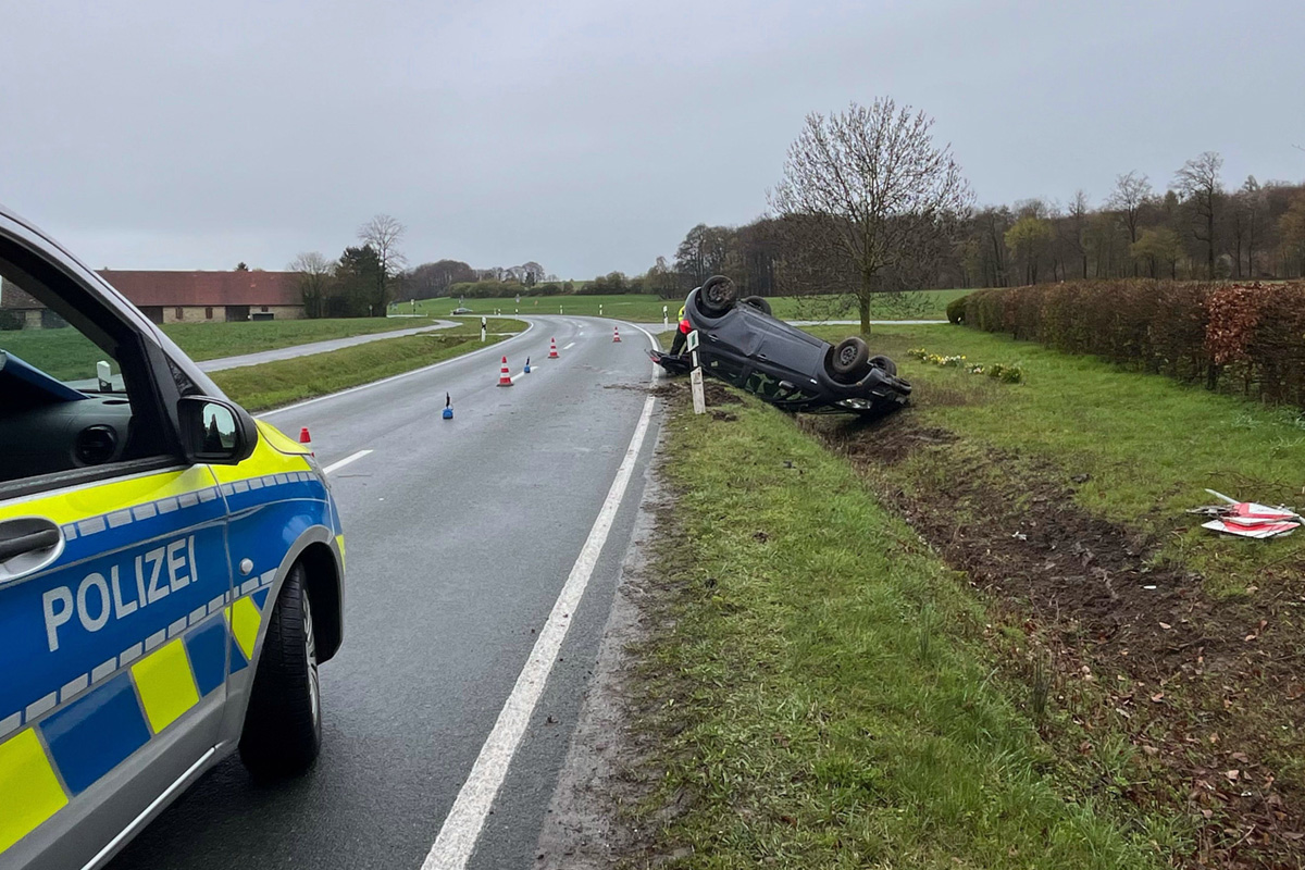 Billerbeck – Autofahrerin bei Unfall mit Überschlag verletzt
