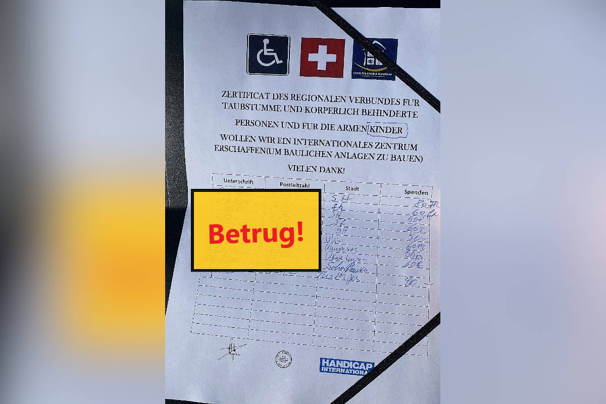 Kanton Schaffhausen – Bettler und dubiose Spendensammler unterwegs