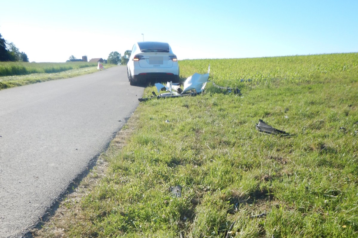 Frasnacht TG - Tesla weicht VW Multivan aus und verunfallt