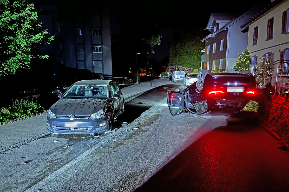 Frauenfeld TG - Alkoholisierte Fahrt endet auf dem Dach 