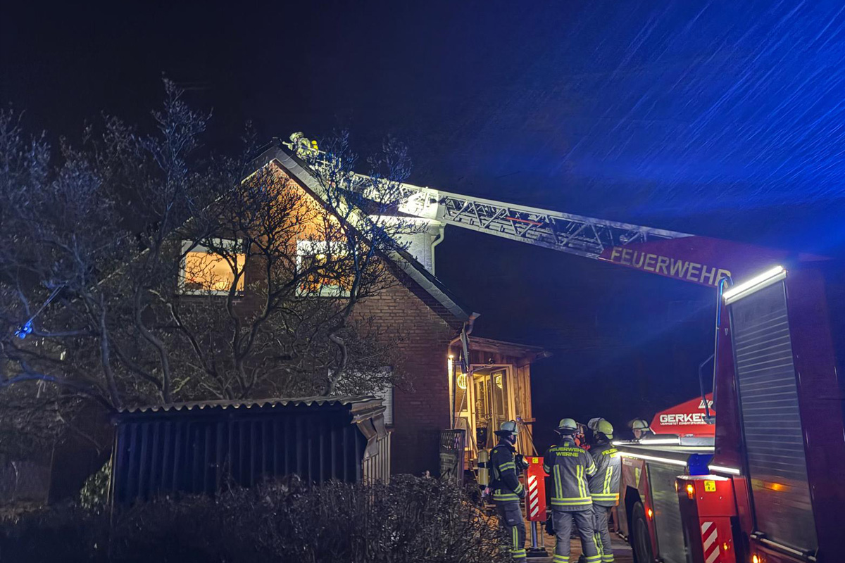 Werne – Kaminbrand in Einfamilienhaus