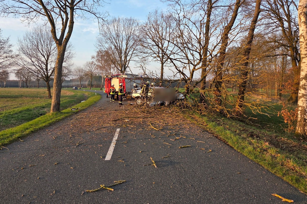 Tödlicher Unfall in Visselhövede – Autofahrer prallt gegen Baum