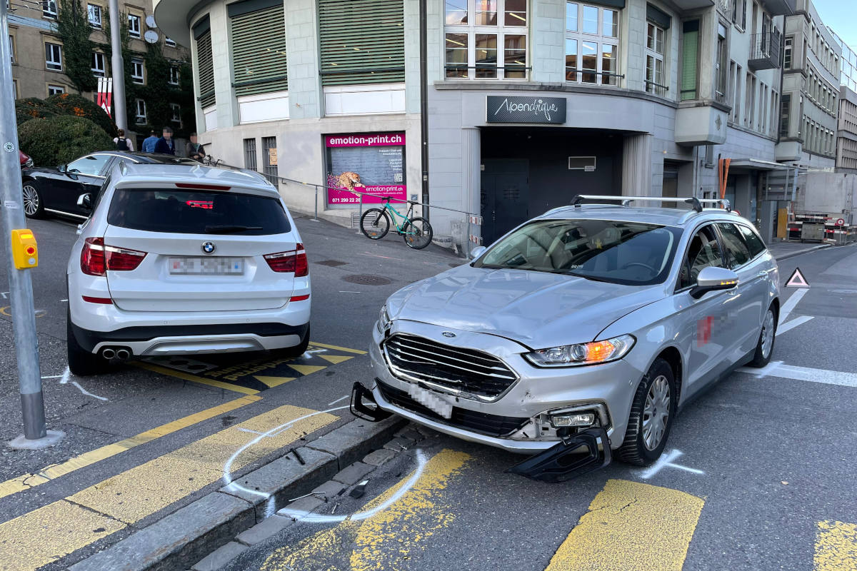 Stadt St. Gallen – Zwei verletzte Personen nach Unfall