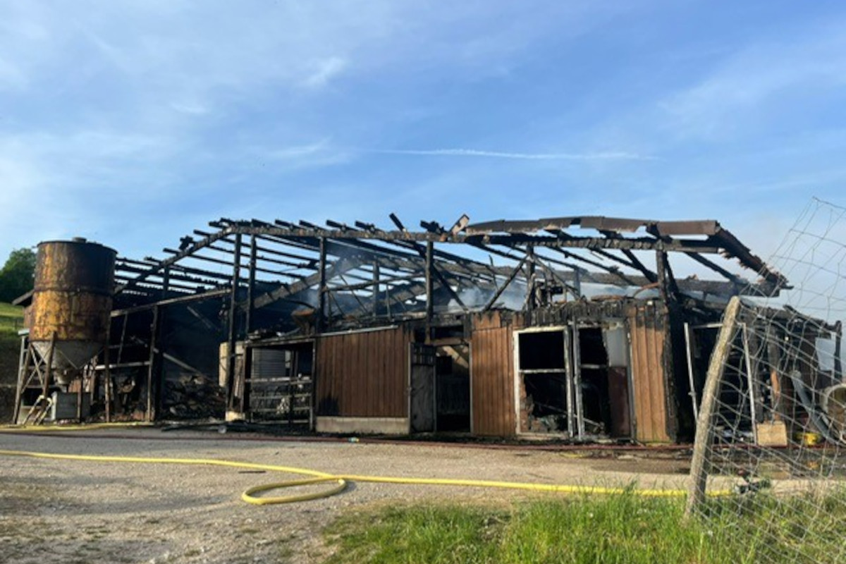 Courtemaîche JU – Stall durch Brand zerstört