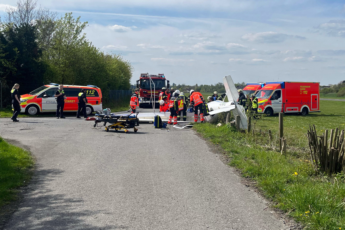 Hamm – Zwei Schwerverletzte nach Absturz eines Kleinflugzeugs