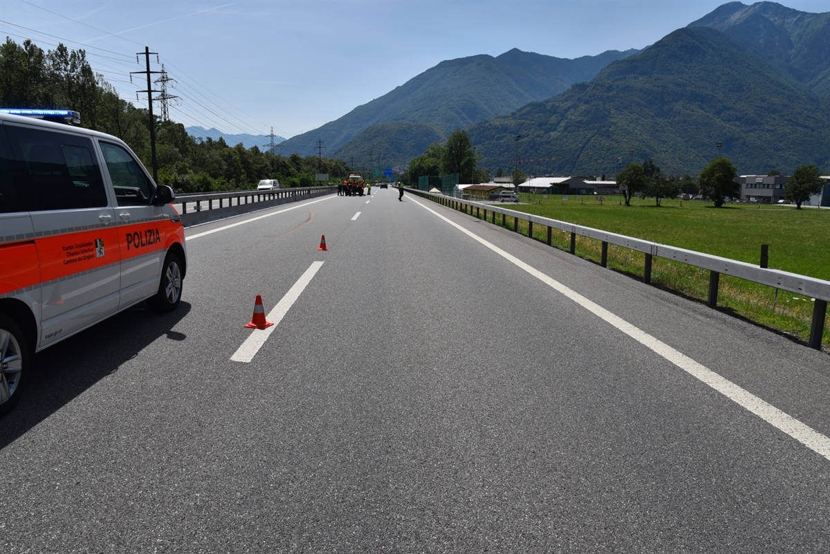 A13 Lumino GR – Motorradfahrer bei Selbstunfall verletzt