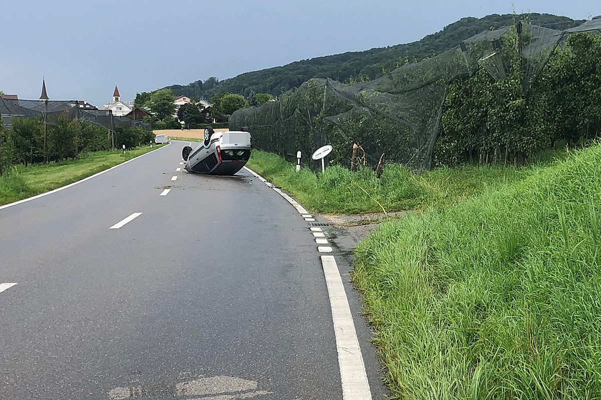 Mammern TG  - Sekundenschlaf führt zu Crash gegen Bäume