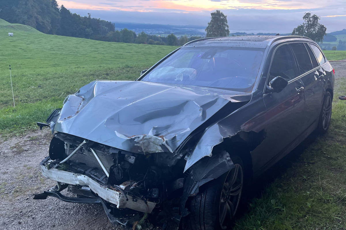 Bazenheid SG – Fahrer alkoholisiert in Zaun und zwei Bäume gekracht