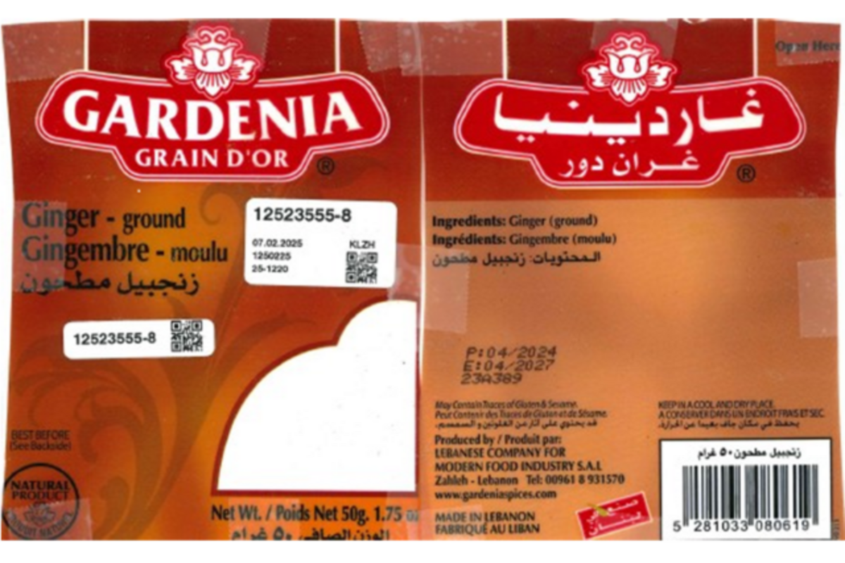 Rückruf – Ethylenoxid in «Ingwer gemahlen» der Marke Gardenia Grain d'Or nachgewiesen