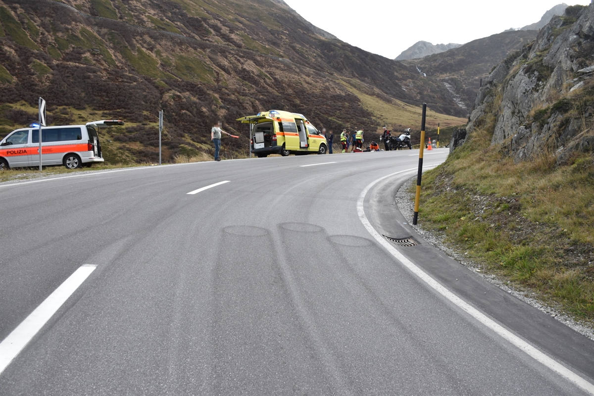 Tschamut GR – Motorradfahrer bei Kollision auf dem Oberalppass verletzt