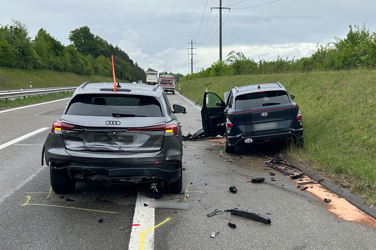 Wigoltingen TG – Drei Verletzte nach Auffahrunfall auf A7