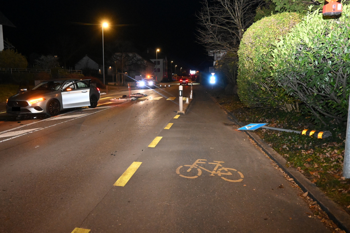 Nendeln FL – eCall meldet Unfall mit Verkehrsinsel