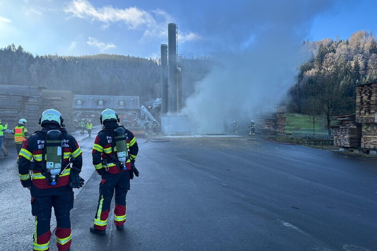 Einsiedeln SZ – Rauchentwicklung in einer Schnitzelanlage