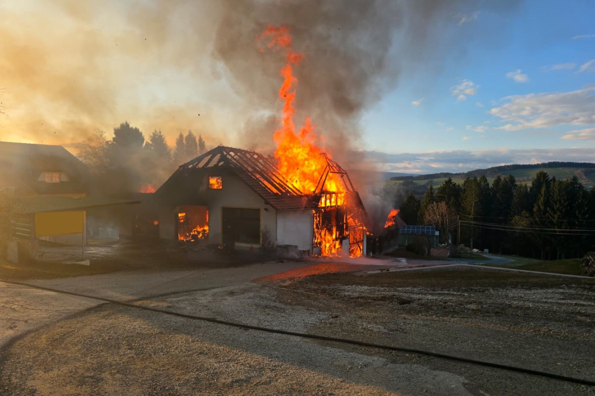 Gschaid bei Birkfeld – Wirtschaftsgebäude in Brand geraten
