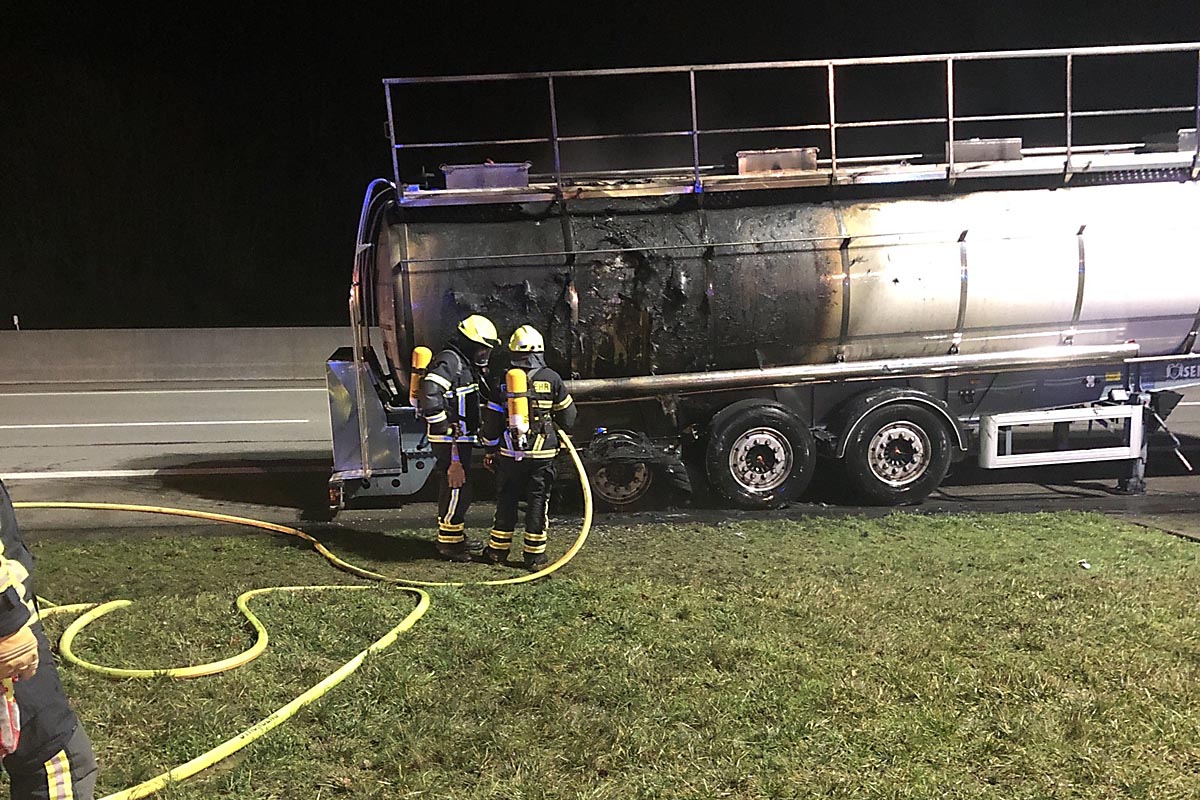 Gau-Bickelheim - Tanklastzug in Flammen!