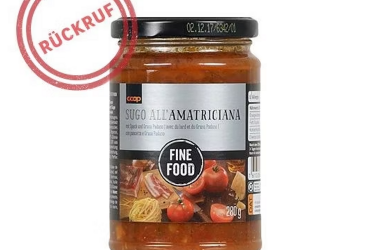 Coop ruft Sugo Amatriciana wegen undeklarierter Allergene zurück