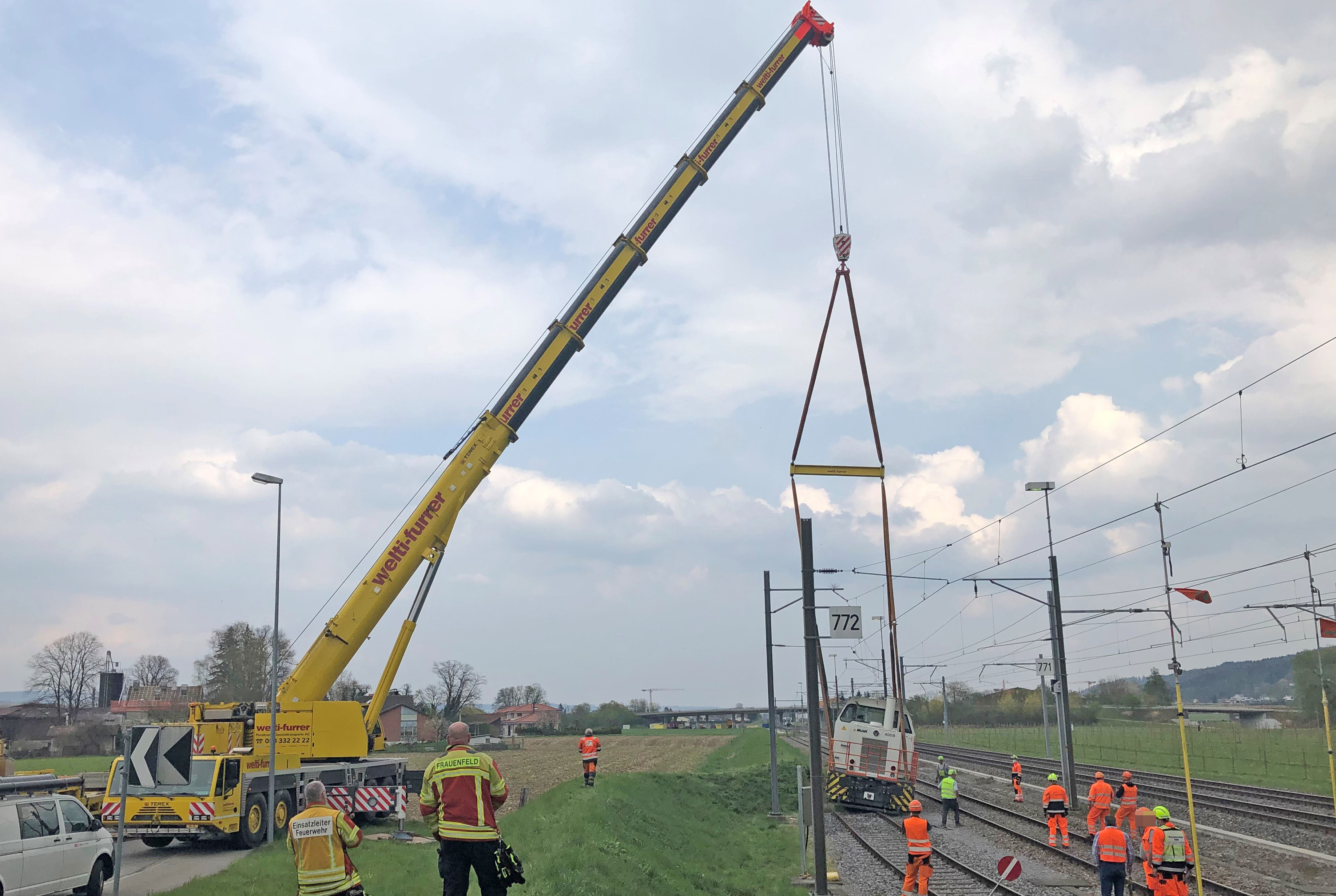 Frauenfeld TG – Schienentraktor entgleist