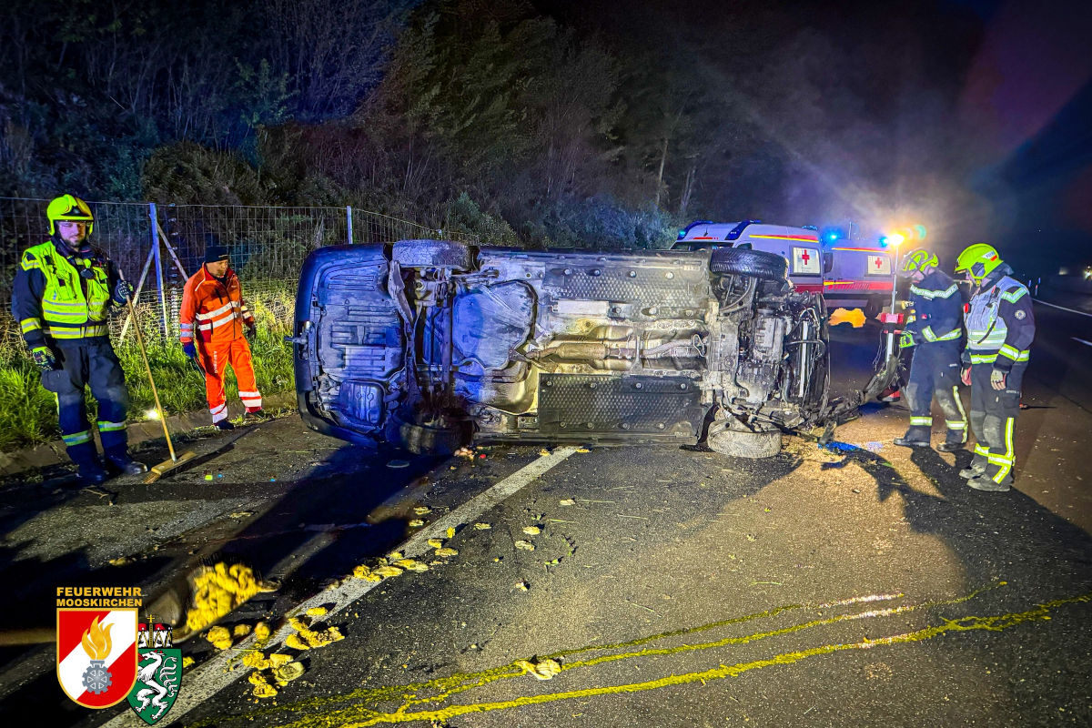 Unfall bei St. Stefan ob Stainz – Pkw überschlägt sich auf A2