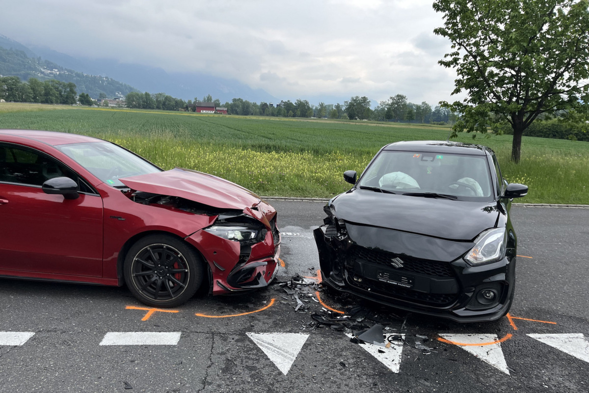 Unfall in Vaduz FL – Mit einem vortrittsberechtigten Auto kollidiert