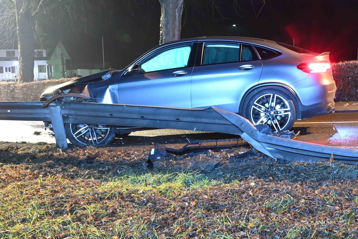 Unfall in Luzern – Lenker prallt gegen Leitplanke