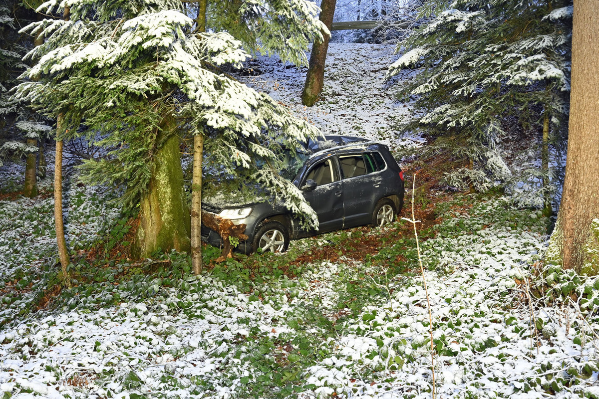 Hasle LU – Auto stürzt bei Unfall Hang hinunter