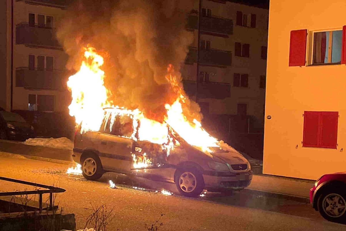 St. Gallen – Auto in Brand