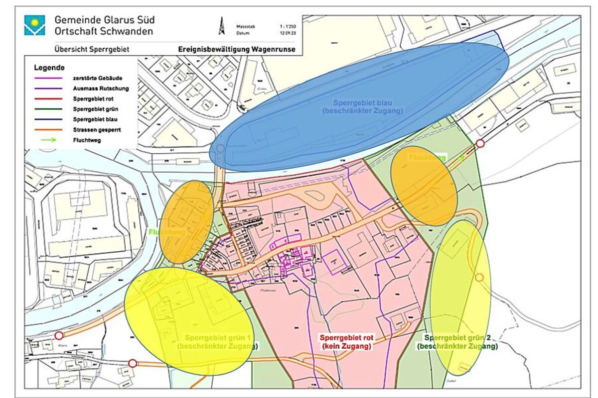 Schwanden GL - Videoüberwachung und eine neue App nach dem Erdrutsch von Schwanden