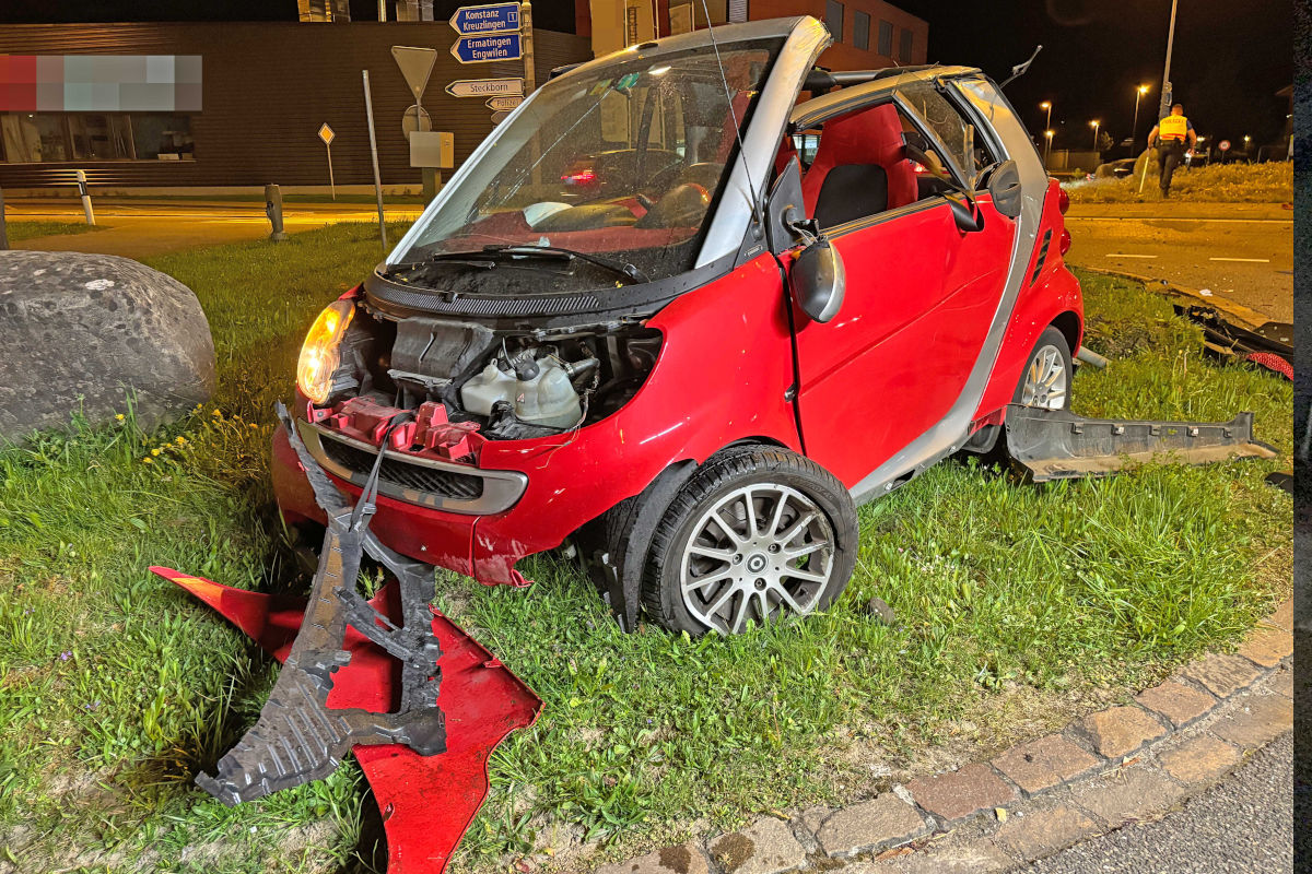 Müllheim TG – Frau nach Selbstunfall bei Kreisel verletzt