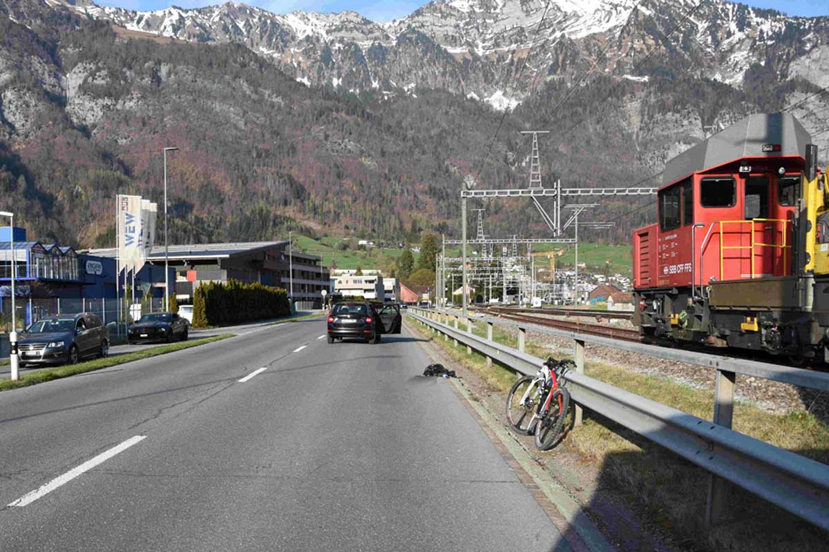 Walenstadt SG - Velofahrer bei Unfall verletzt