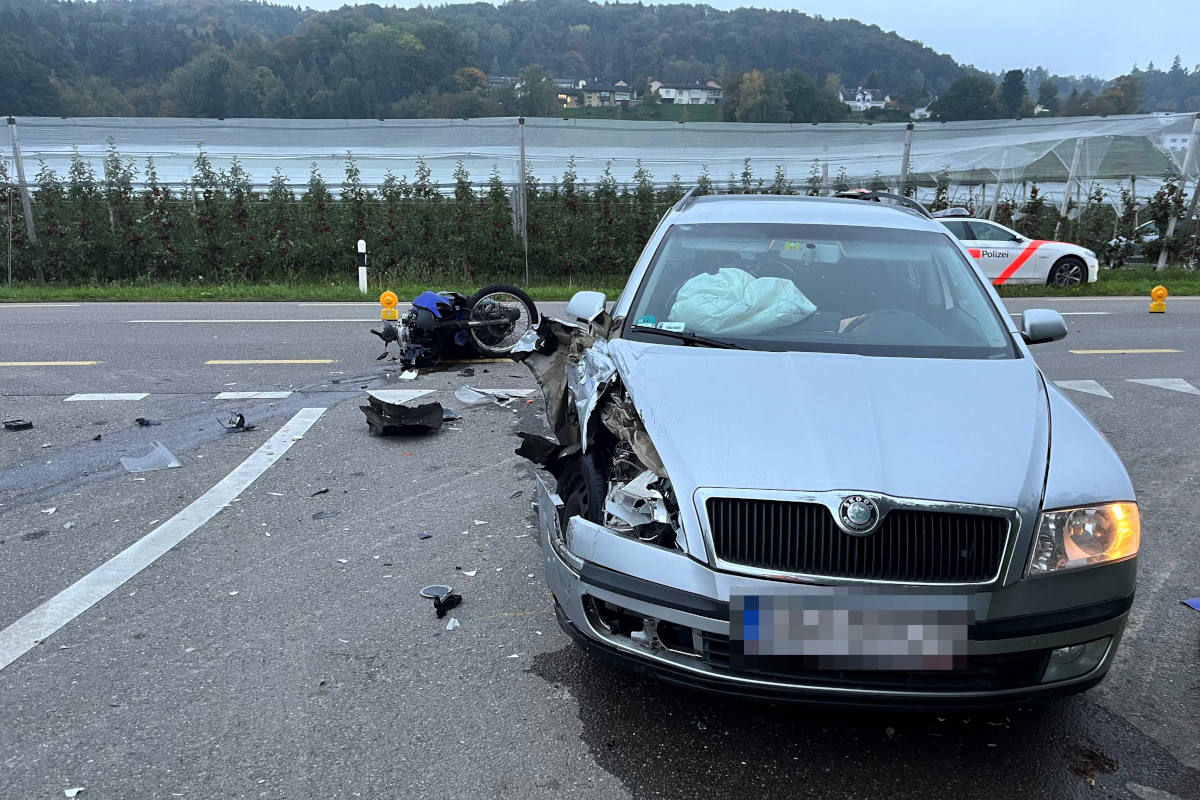 Felben-Wellhausen TG – Motorradfahrer bei Kollision schwer verletzt