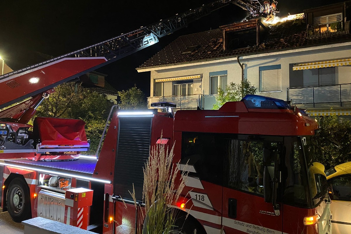 Bern Bümpliz - Dachstockbrand schnell unter Kontrolle gebracht