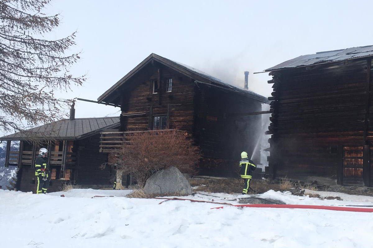 Bürchen VS - Brand eines Chalets