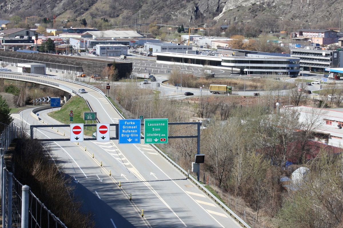 Verkehrseinschränkungen auf der A9 Visp – Brig 