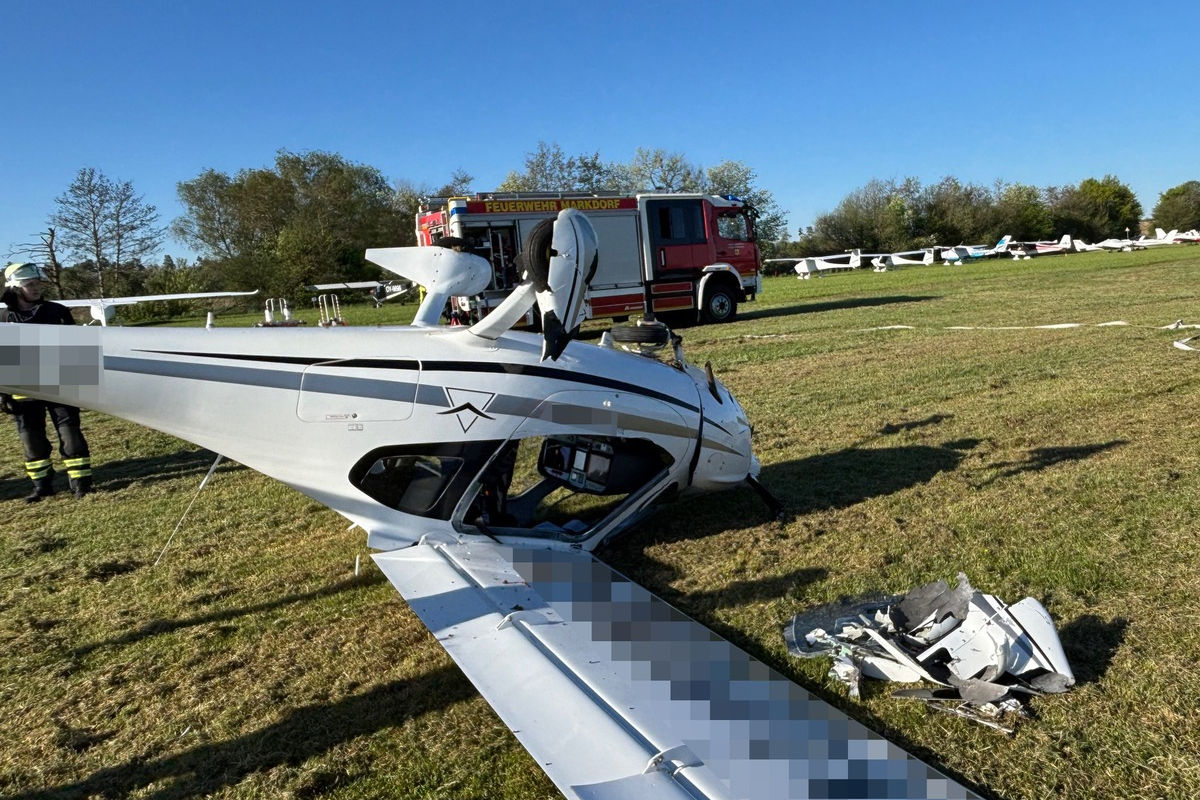 Unfall in Markdorf – Flugzeug überschlägt sich bei Landung