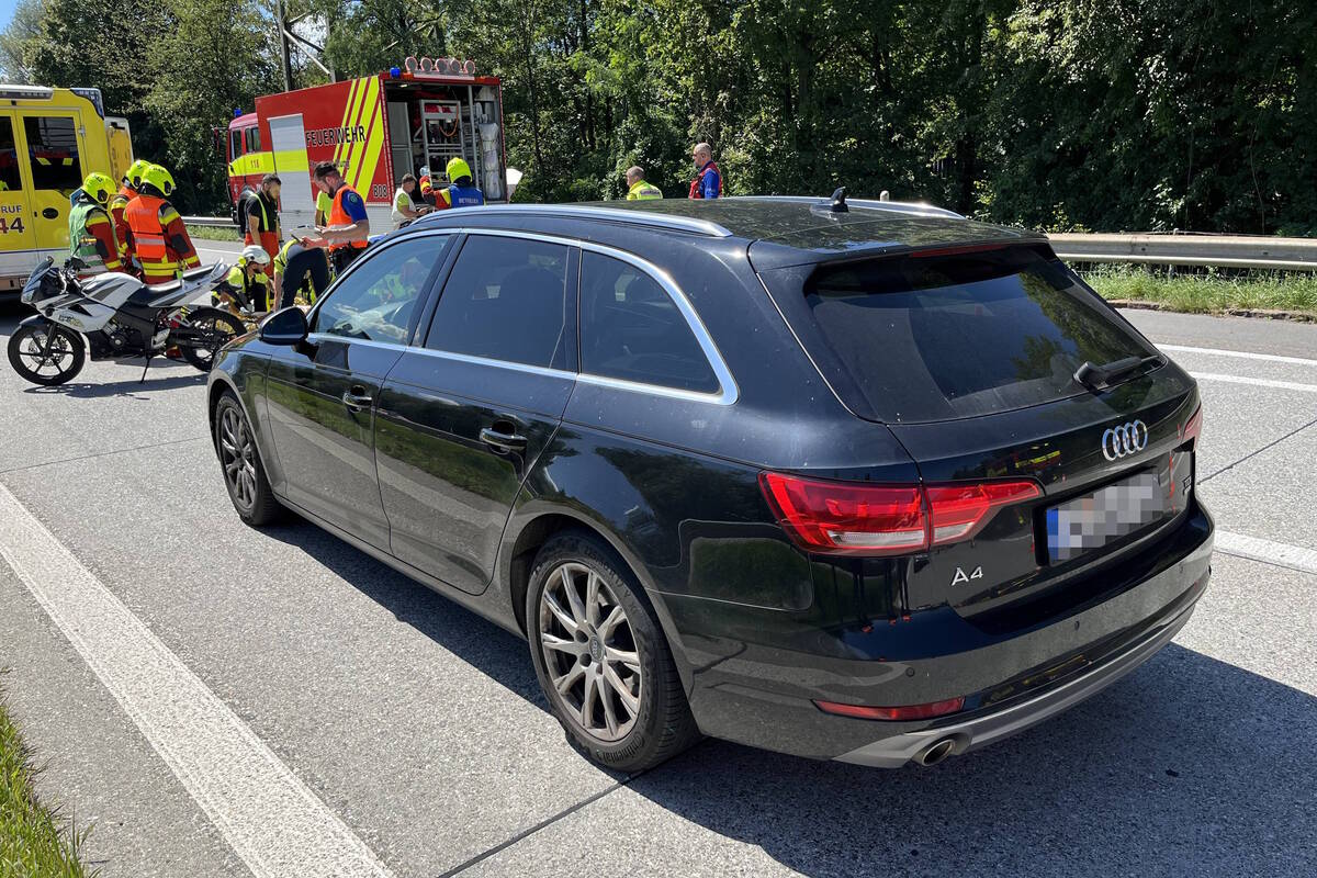 Buchs SG - Rettungshelikopter muss nach Unfall auf der A13 landen 