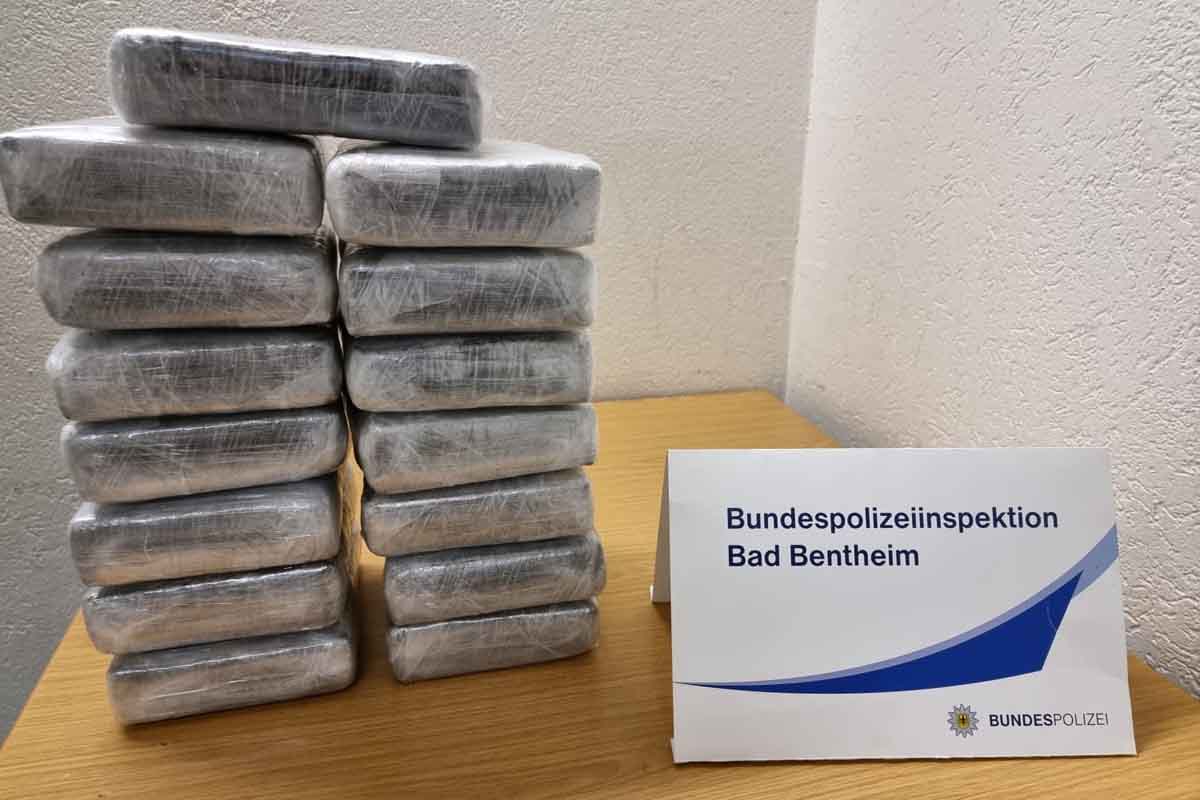Bad Bentheim - Kokain im Wert von 1,2 Millionen Euro beschlagnahmt
