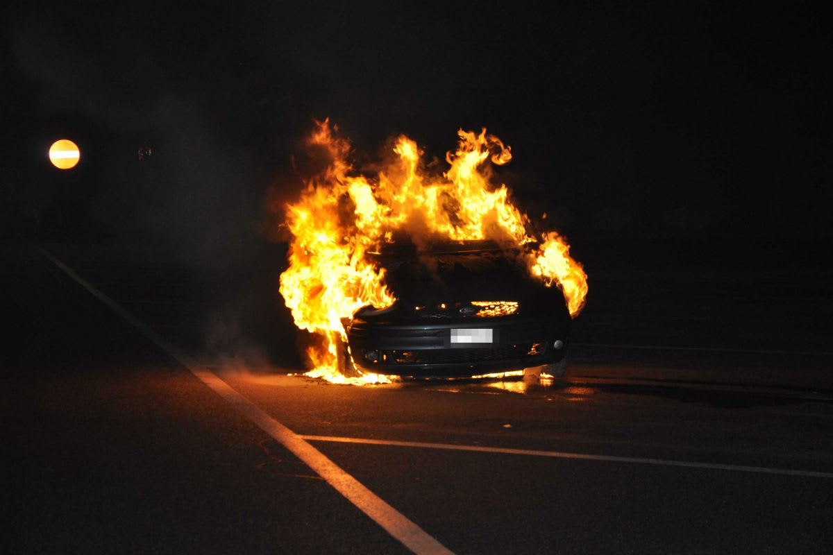 A2 bei Hägendorf: Auto ging in Flammen auf und brannte aus